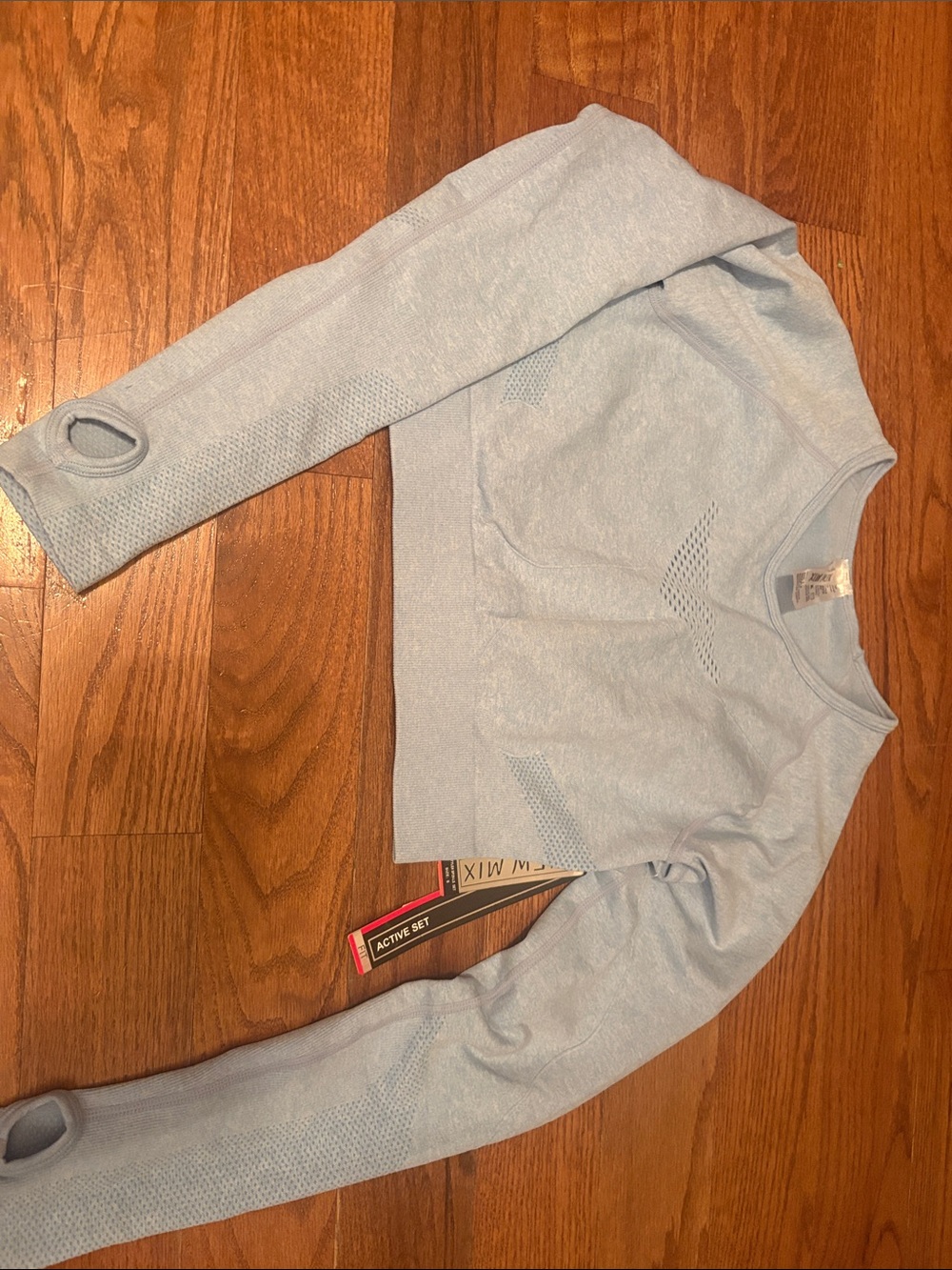 New Mix Powder Blue Seamless Crewneck Top